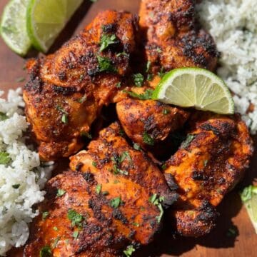 chipotle chicken with lime and rice