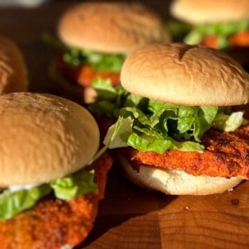 spicy mcchicken with toasted bun and lettuce