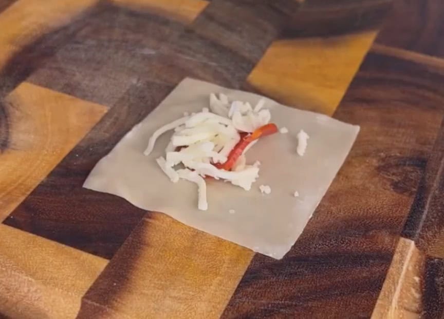 step 1 pizza rolls with cheese and pepperoni filling
