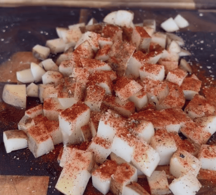 uncooked seasoned potatoes